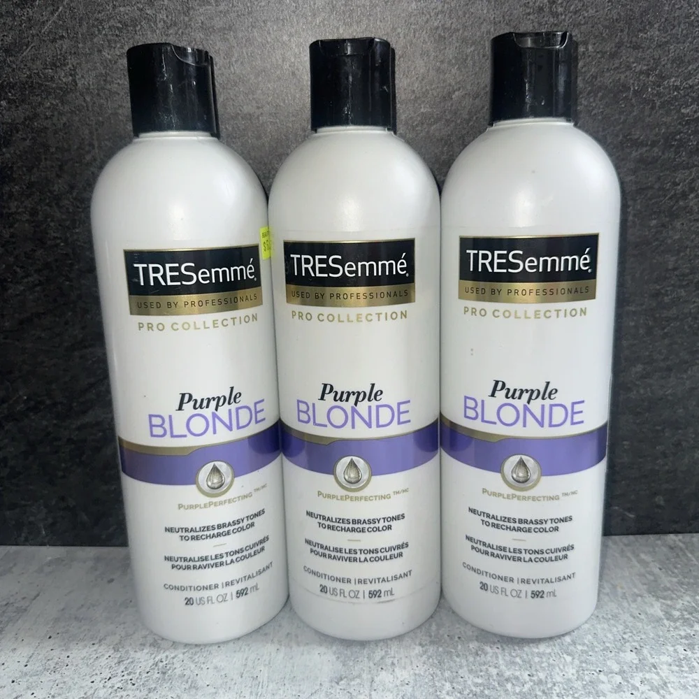 3 Lot TRESemme PURPLE BLONDE Ultra Violet UV Conditioner Conditioners 20 Oz